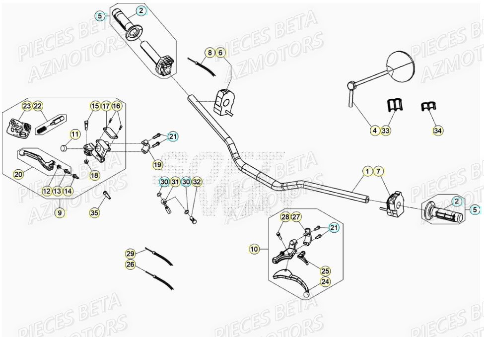Guidon AZMOTORS BETA Motard SPORT 2T 50 2021-2022