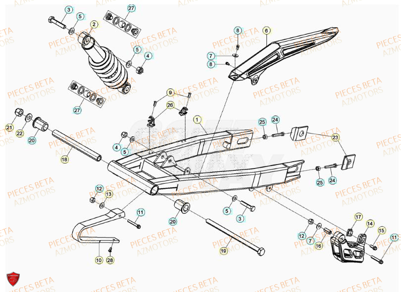 Bras Oscillant AZMOTORS BETA Motard SPORT 2T 50 2023