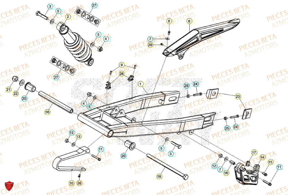 Bras Oscillant AZMOTORS BETA Motard SPORT 2T 50 LS 2024