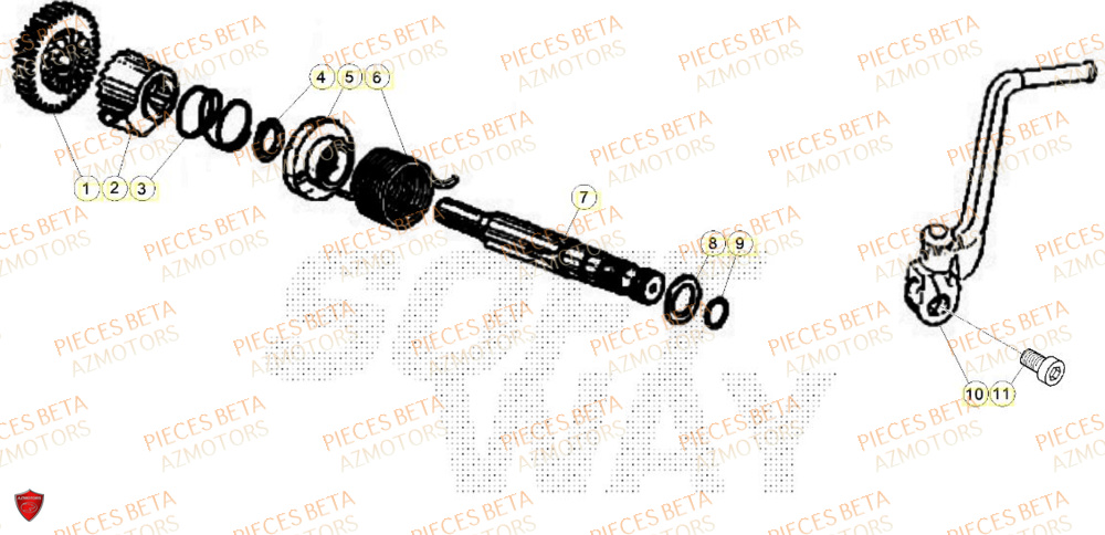 Kick Starter AZMOTORS BETA Motard SPORT 2T 50 LS 2024