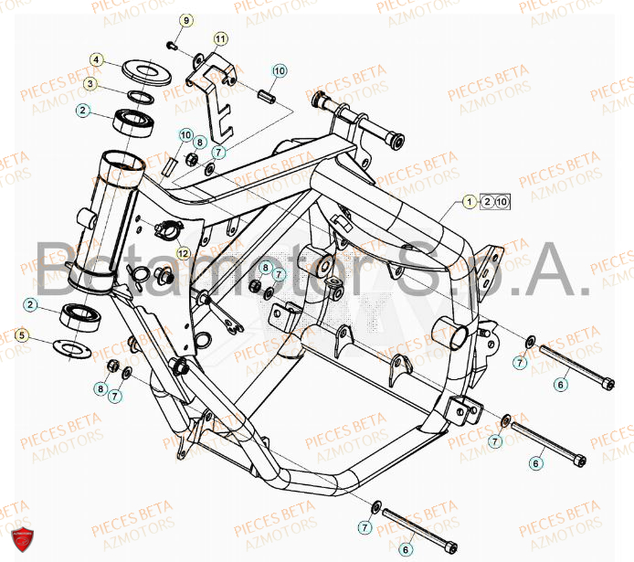 Chassis AZMOTORS BETA Motard TRACK 2T 50 2023
