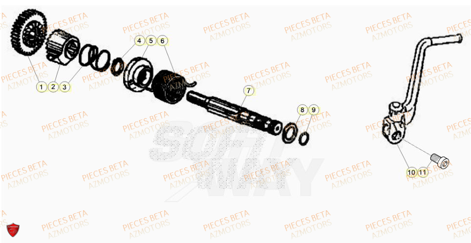 Kick Starter AZMOTORS BETA Motard TRACK 2T 50 2023