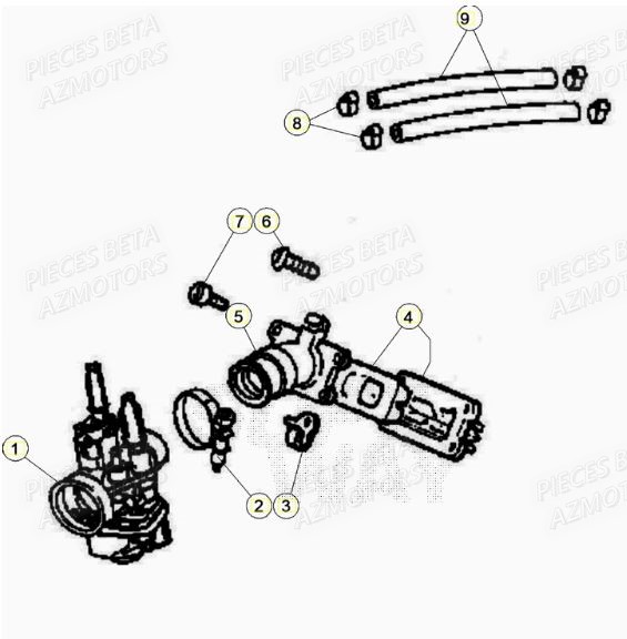 Carburateur AZMOTORS BETA Motard TRACK 2T 50 (2020)