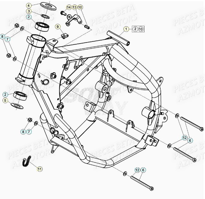 Chassis AZMOTORS BETA Motard TRACK 2T 50 (2020)