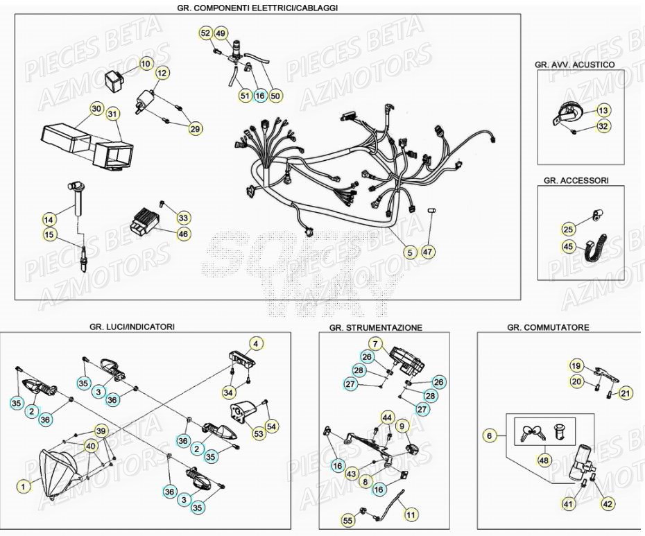 Equipement Electrique AZMOTORS BETA Motard TRACK 2T 50 (2020)