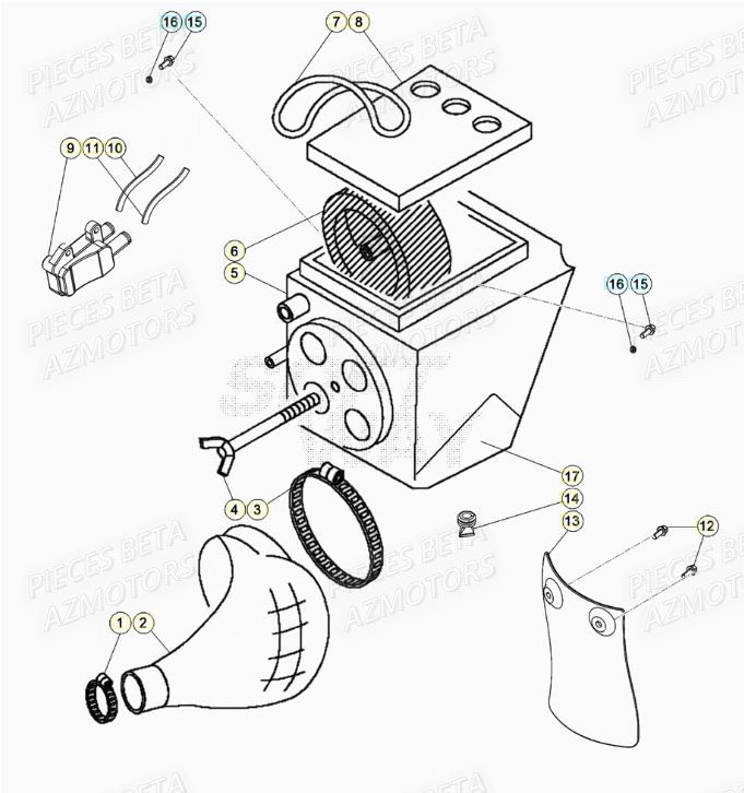 Filtre A Air AZMOTORS BETA Motard TRACK 2T 50 (2020)