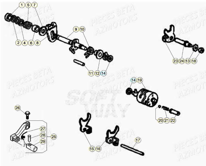 Selecteur De Vitesses AZMOTORS BETA Motard TRACK 2T 50 (2020)