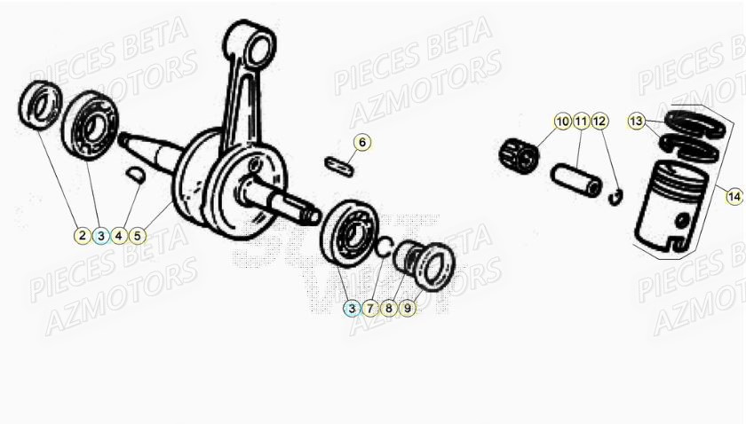 Vilebrequin AZMOTORS BETA Motard TRACK 2T 50 (2020)