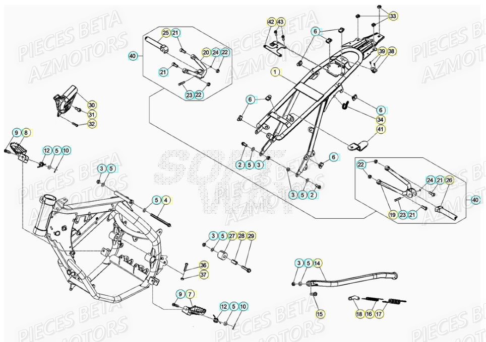 Accessoires Du Chassis AZMOTORS BETA Motard TRACK R 2T 50 (2020)