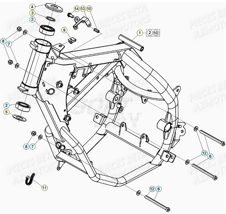 Chassis AZMOTORS BETA Motard TRACK R 2T 50 (2020)