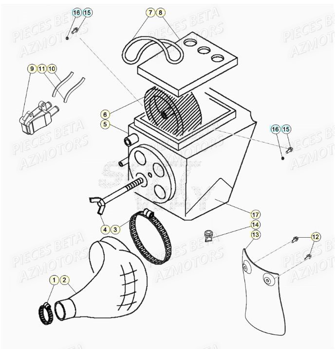 Filtre A Air AZMOTORS BETA Motard TRACK R 2T 50 (2020)