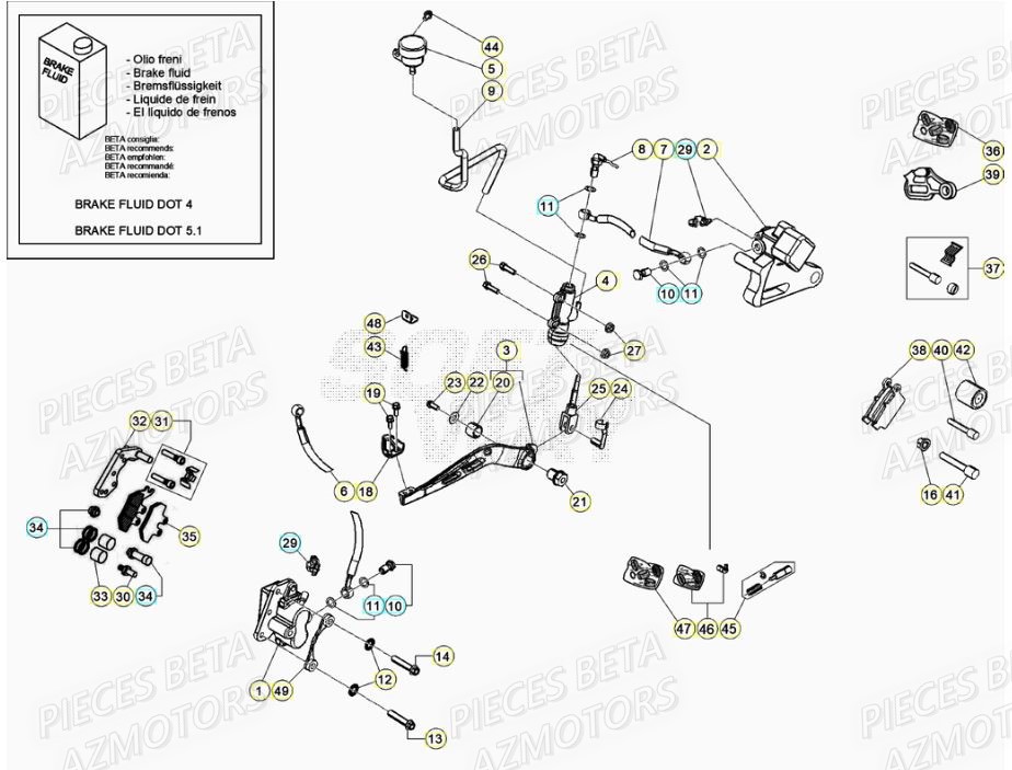 PASTILLES PINCE 25.03067/73 - BETA pour FREINS de MOTARD TRACK 50 R 20