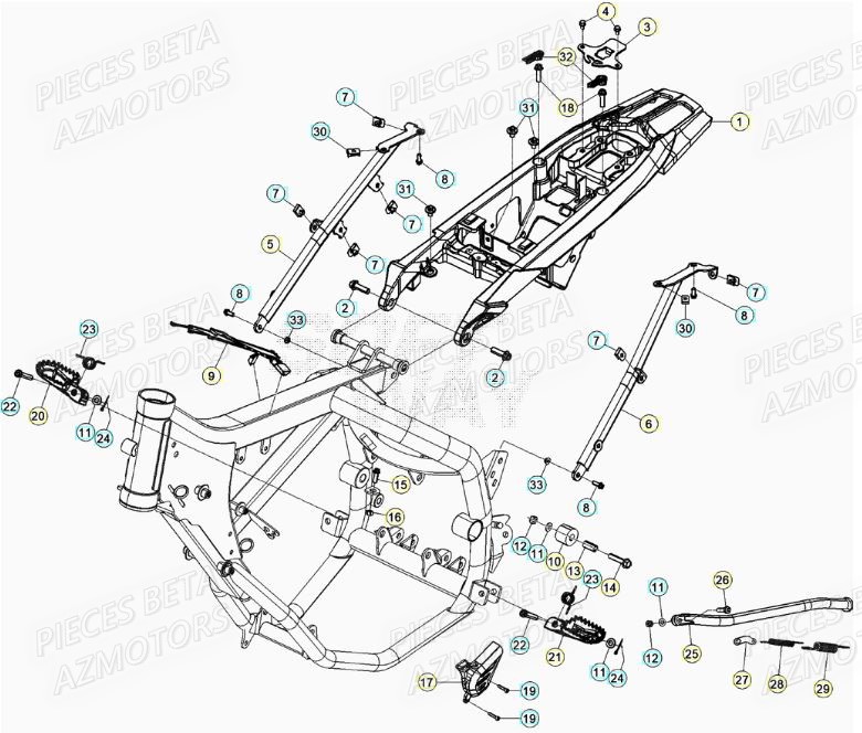 Accessoires Du Chassis AZMOTORS BETA Motard TRACK 2T 50 2021-2022