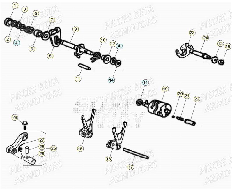 Selecteur De Vitesses AZMOTORS BETA Motard TRACK 2T 50 2021-2022
