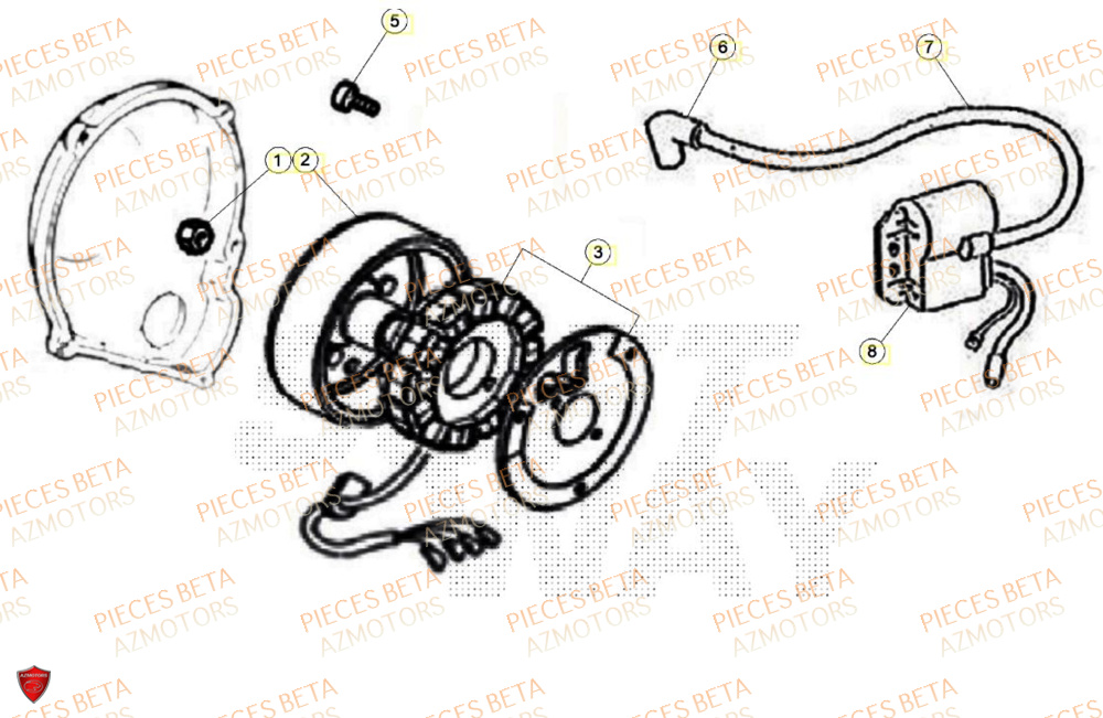 Allumage AZMOTORS BETA Motard X GREY 2T 50 2024
