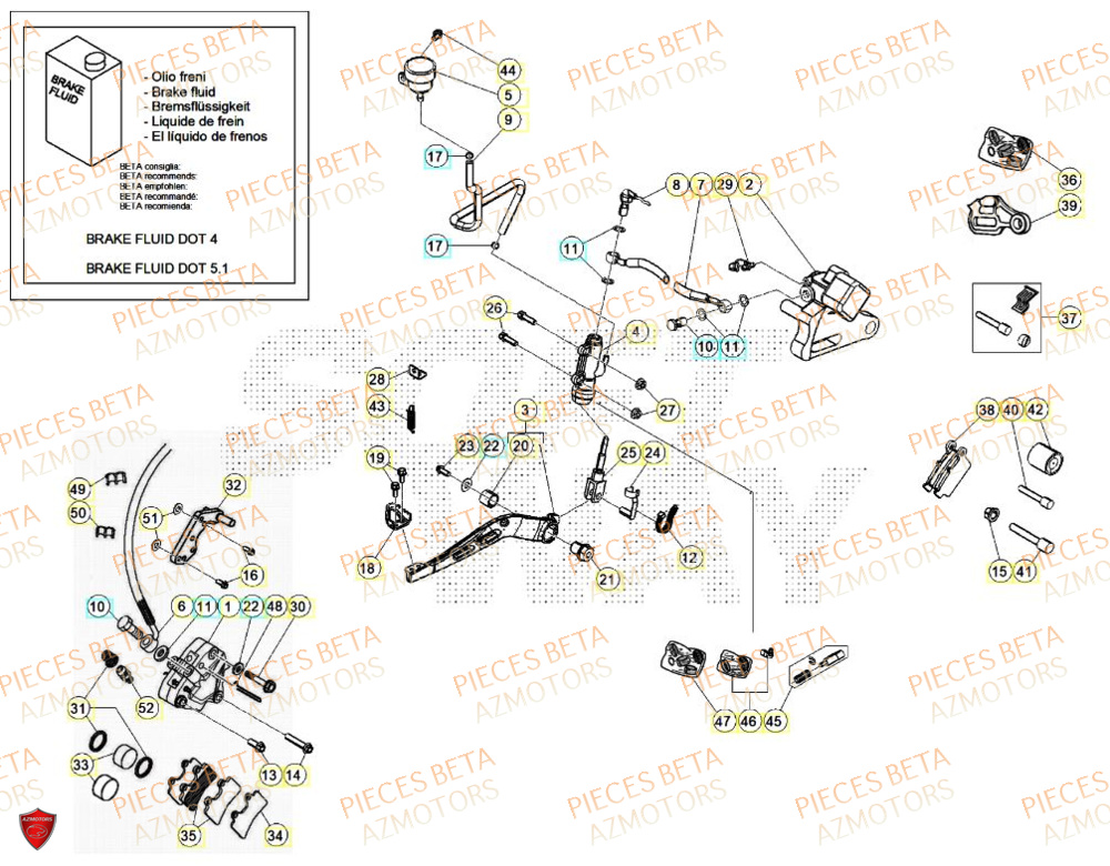 Freins AZMOTORS BETA Motard X GREY 2T 50 2024