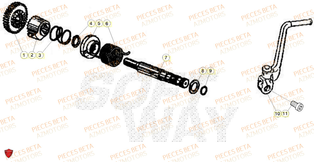 Kick Starter AZMOTORS BETA Motard X GREY 2T 50 2024