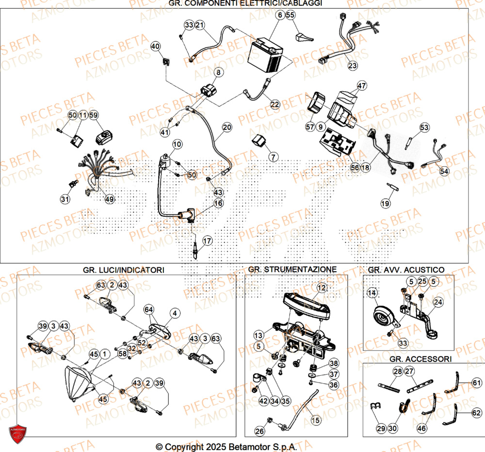 Equipement Electrique AZMOTORS Pieces Beta RR 200 RACE 2T - 2026