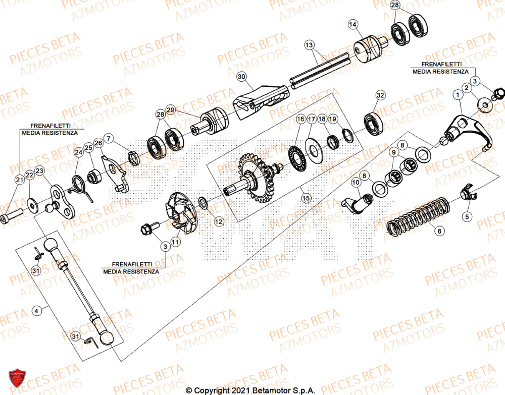 Refroidissement AZMOTORS Pieces Beta RR 200 RACE 2T - 2026