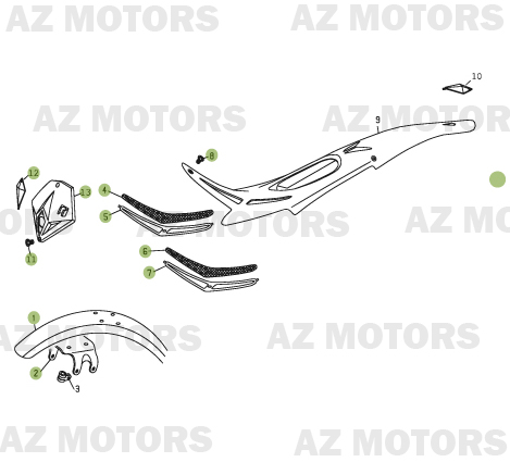 Carenages Reservoir Selle AZMOTORS PiÃ¨ces BETA REV-3 125CC - [2006]