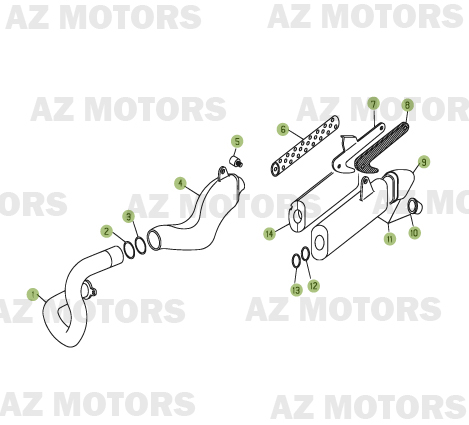 Echappement AZMOTORS PiÃ¨ces BETA REV-3 125CC - [2006]