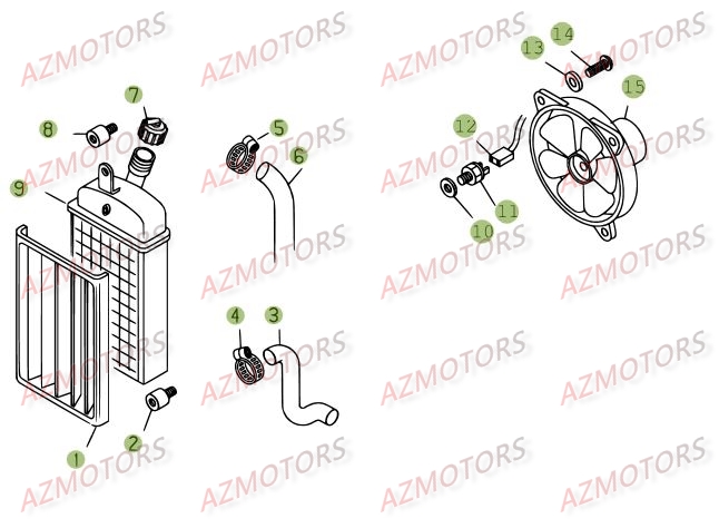 Installation De Refroidissement AZMOTORS PiÃ¨ces BETA REV-3 125CC - [2008]