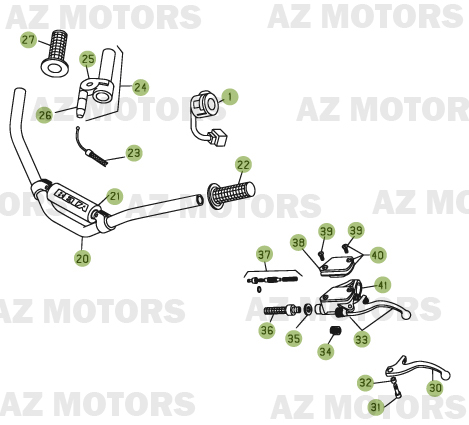 Commandes Guidon AZMOTORS PiÃ¨ces BETA REV-3 -200CC - [2006]