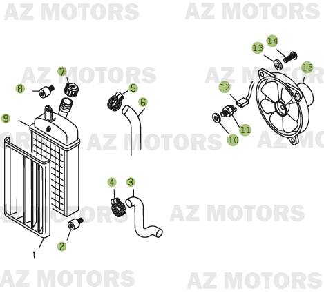 Installation De Refroidissement AZMOTORS PiÃ¨ces BETA REV-3 -200CC - [2006]