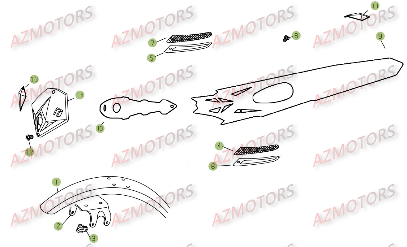 Carenages   Reservoir   Selle AZMOTORS PiÃ¨ces BETA REV-3 200CC - [2008]