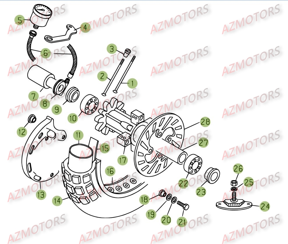 Roue Avant AZMOTORS PiÃ¨ces BETA REV-3 200CC - [2008]