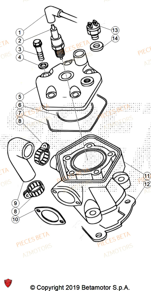 Cylindre AZMOTORS Pièces BETA REV 80 - (2025)