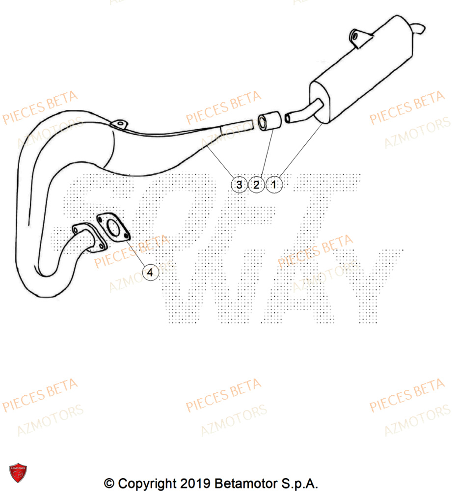 Echappement AZMOTORS Pièces BETA REV 80 - (2025)
