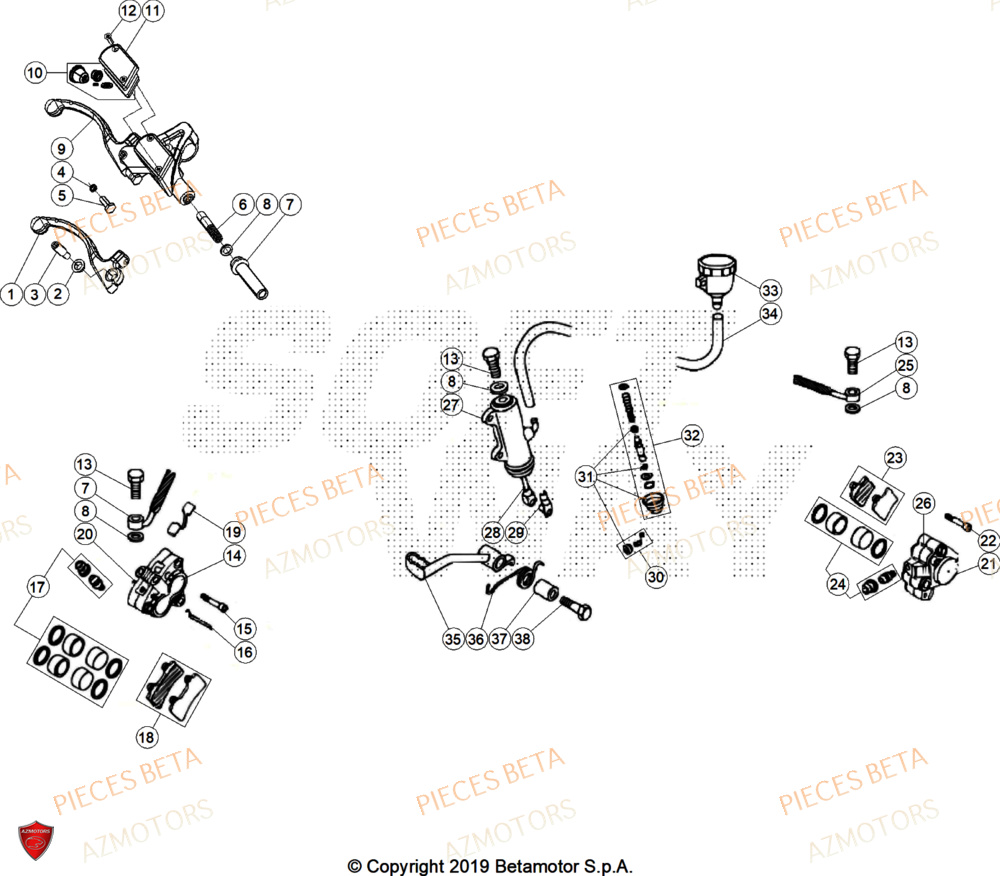 Freins AZMOTORS Pièces BETA REV 80 - (2025)