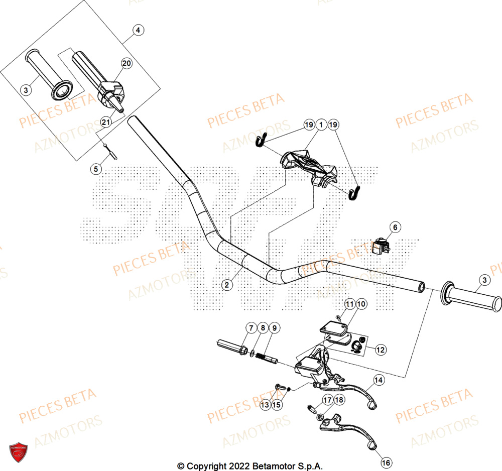 Guidon AZMOTORS Pièces BETA REV 80 - (2025)