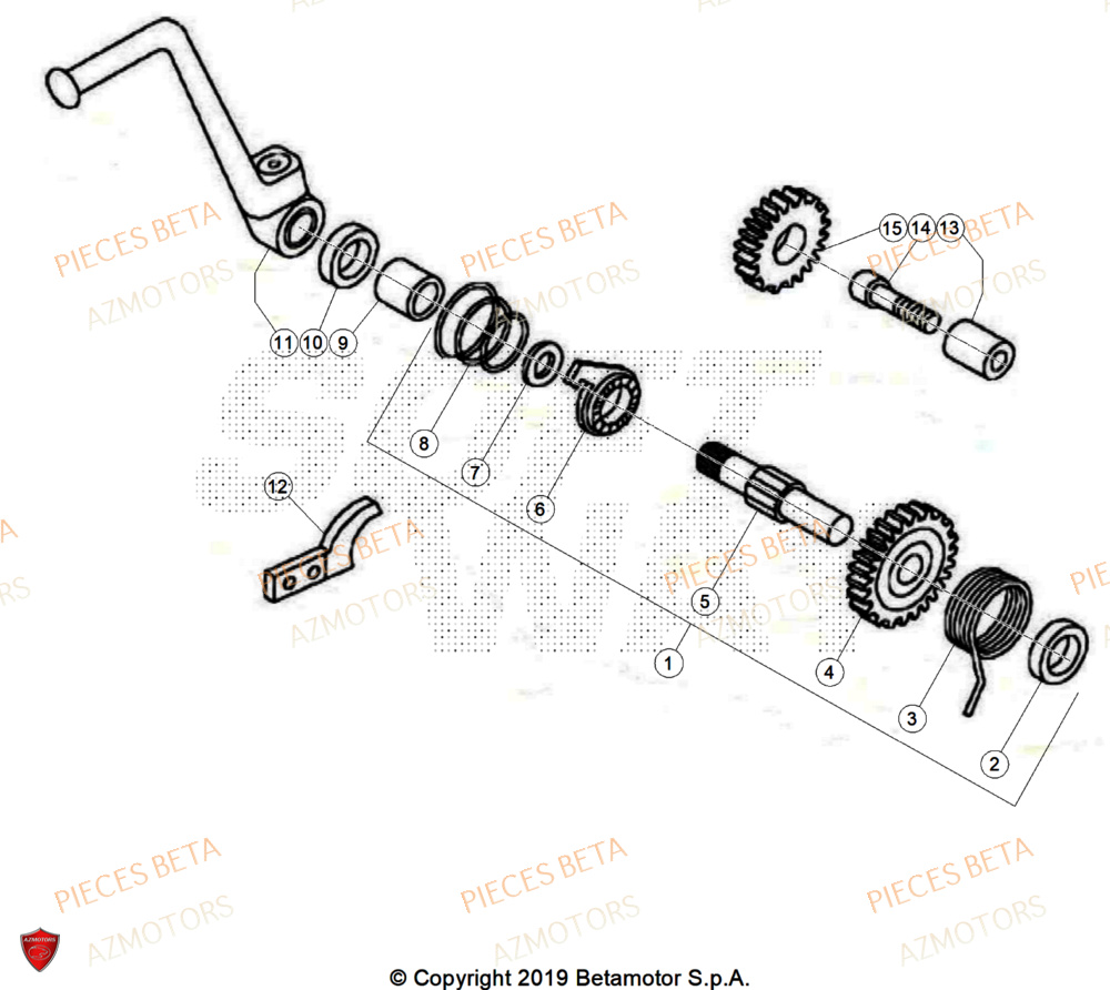 Kick Starter AZMOTORS Pièces BETA REV 80 - (2025)