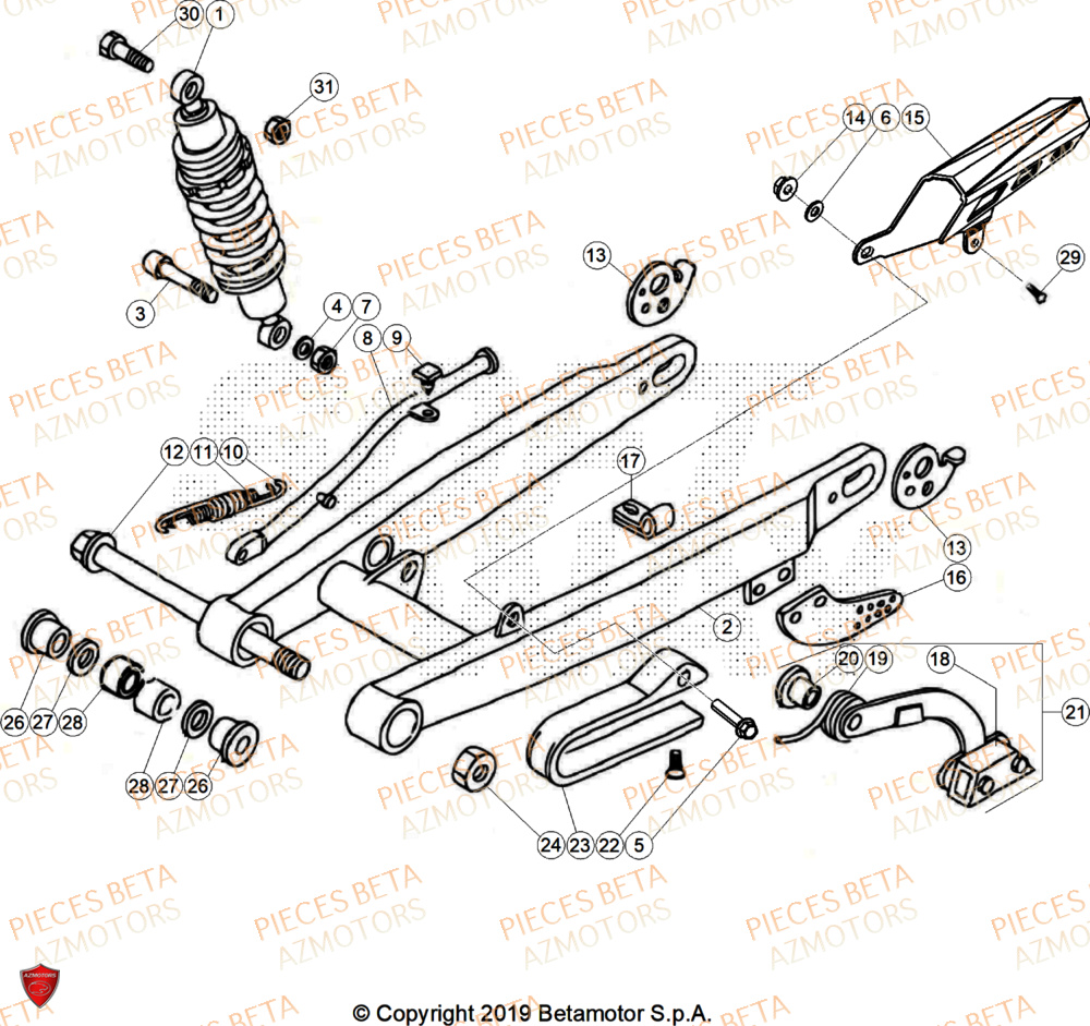 Bras Oscillant AZMOTORS PiÃ¨ces BETA REV 80 - (2026)