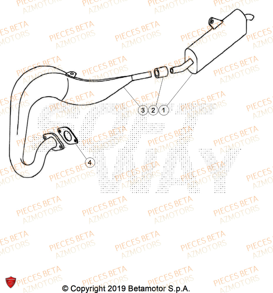 Echappement AZMOTORS PiÃ¨ces BETA REV 80 - (2026)