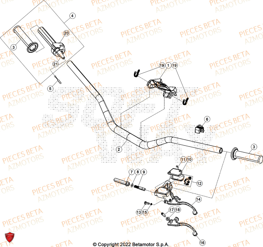 Guidon AZMOTORS PiÃ¨ces BETA REV 80 - (2026)