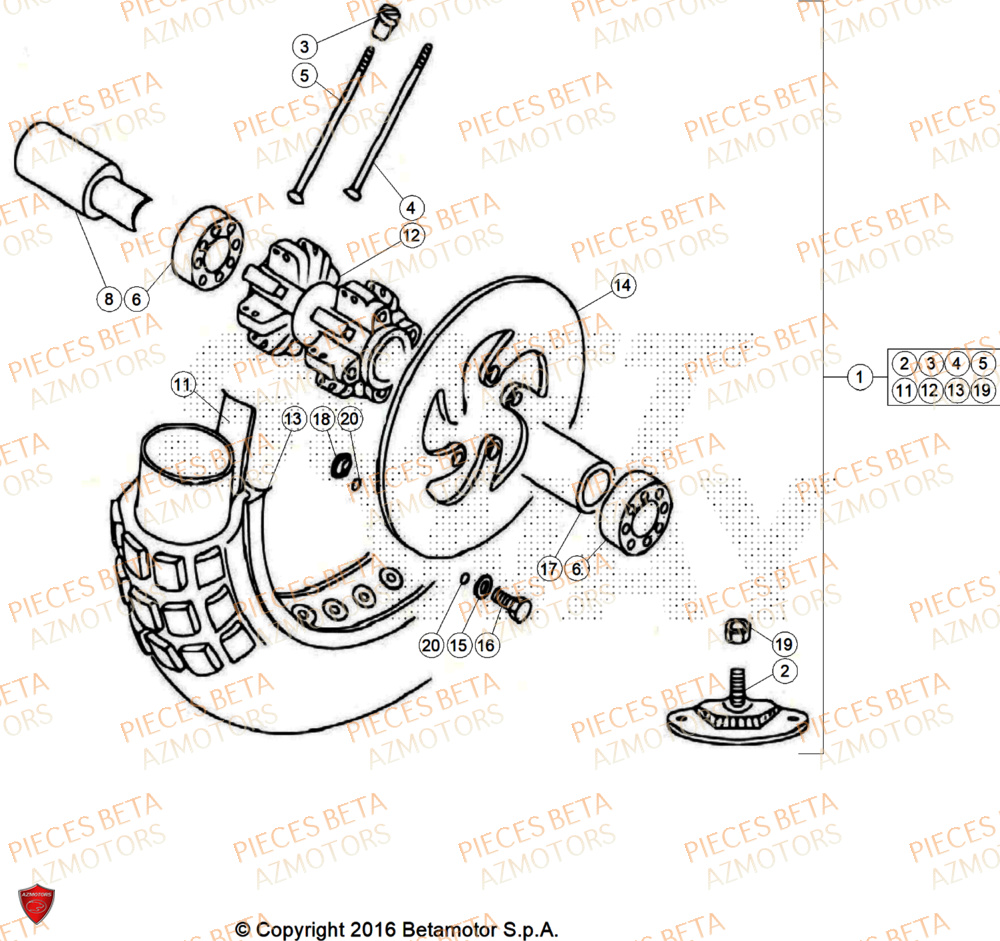 Roue Avant AZMOTORS PiÃ¨ces BETA REV 80 - (2026)