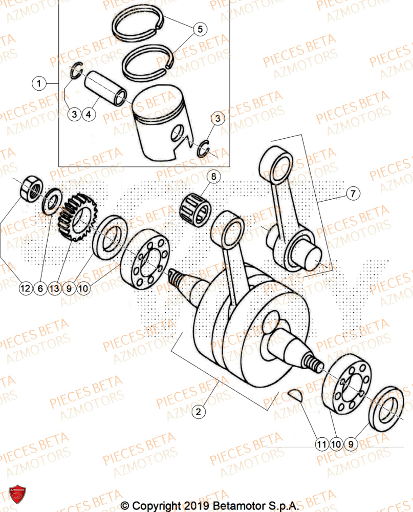 Vilebrequin AZMOTORS PiÃ¨ces BETA REV 80 - (2026)