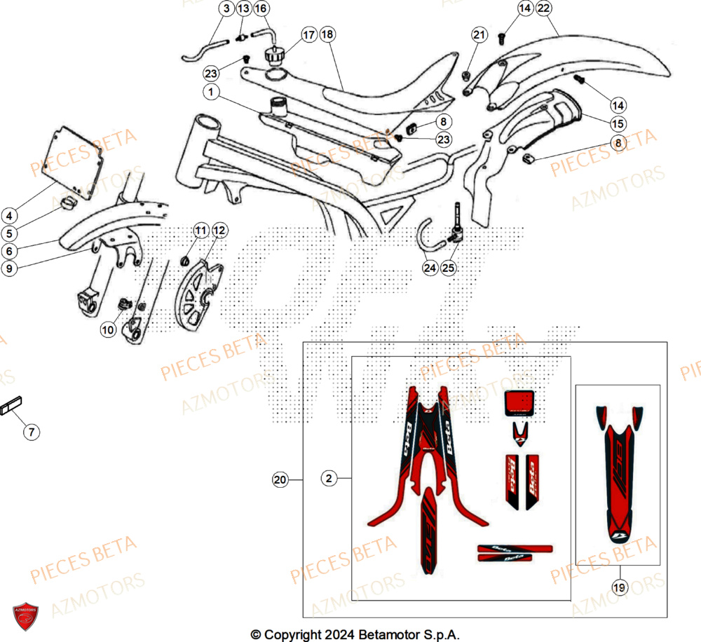 Carenage AZMOTORS Pièces BETA REV 80 JUNIOR - (2025)