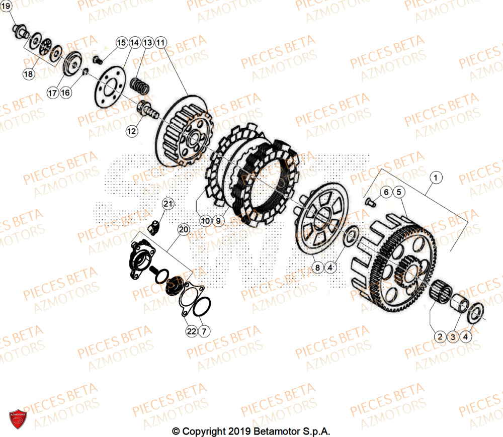 Embrayage AZMOTORS PiÃ¨ces BETA REV 80 JUNIOR - (2026)