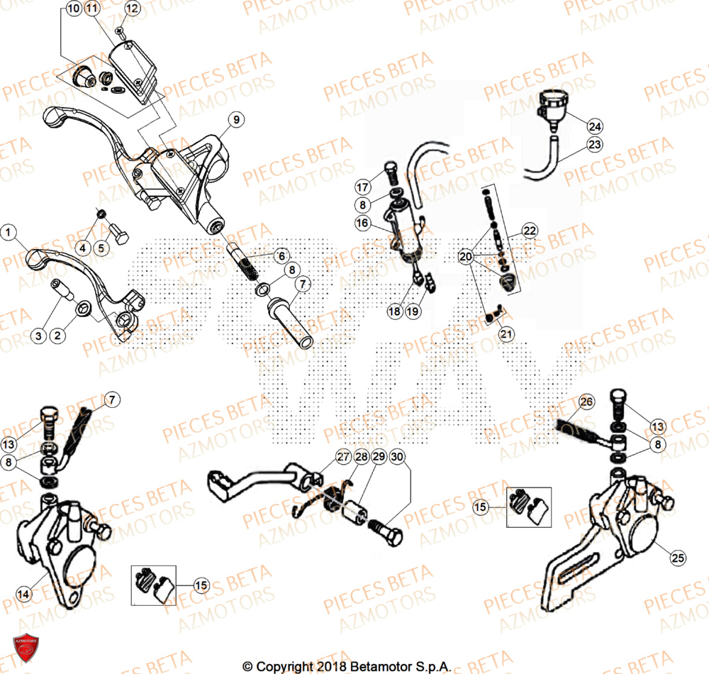Freins AZMOTORS PiÃ¨ces BETA REV 80 JUNIOR - (2026)