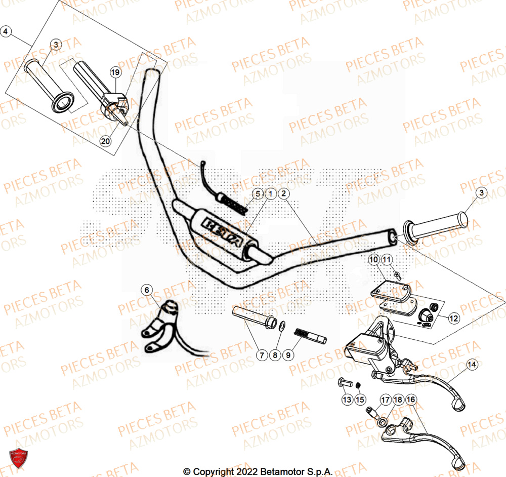 Guidon AZMOTORS PiÃ¨ces BETA REV 80 JUNIOR - (2026)