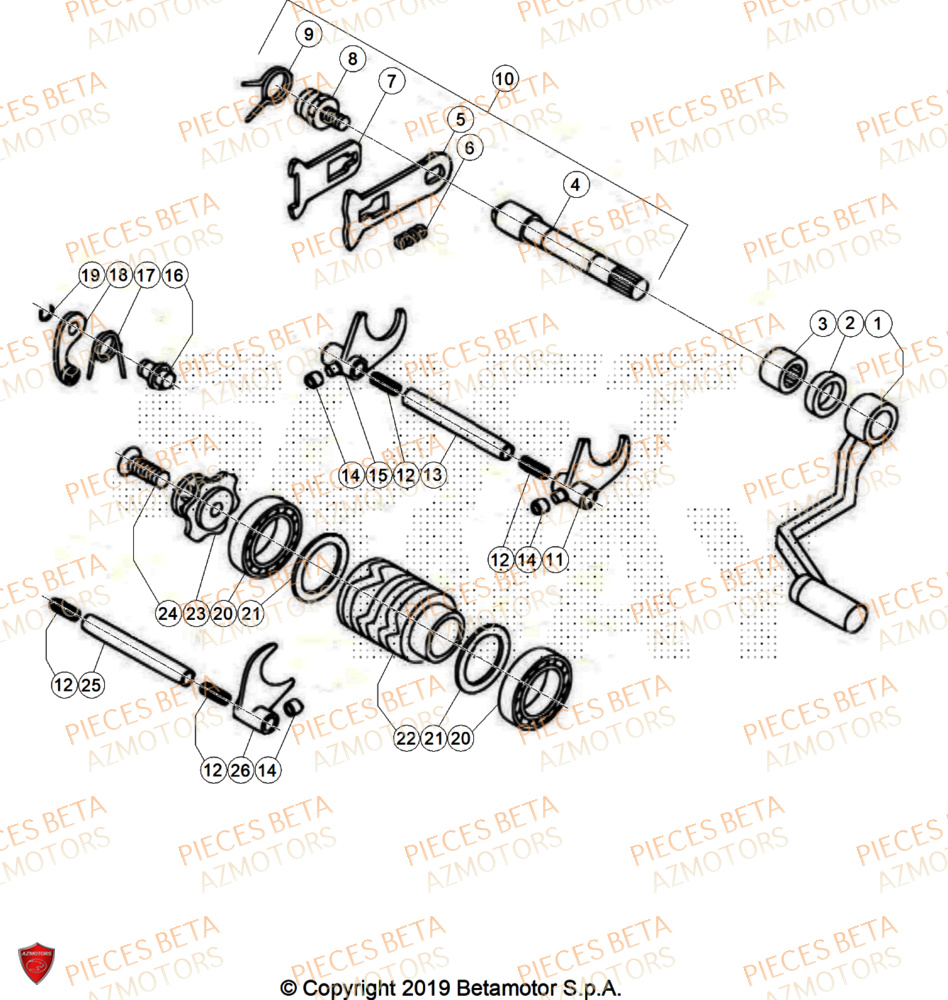 Selecteur De Vitesses AZMOTORS PiÃ¨ces BETA REV 80 JUNIOR - (2026)