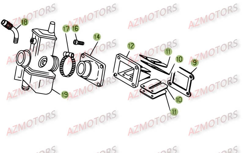 Carburateur AZMOTORS PiÃ¨ces BETA REV 3-125cc  - [2005]