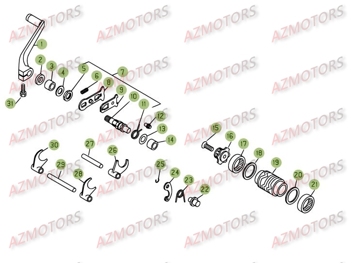 Commande Boite A Vitesses AZMOTORS PiÃ¨ces BETA REV 3-125cc  - [2005]