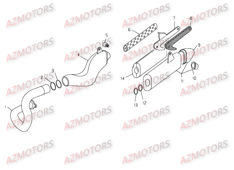 Echappement AZMOTORS PiÃ¨ces BETA REV 3-125cc  - [2005]