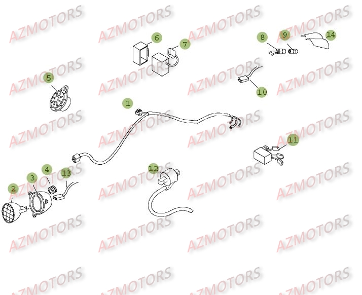 Installation Electrique AZMOTORS PiÃ¨ces BETA REV 3-125cc  - [2005]