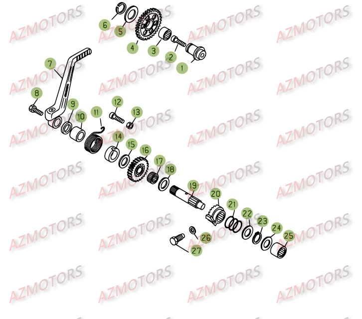 Kickstarter AZMOTORS PiÃ¨ces BETA REV 3-125cc  - [2005]